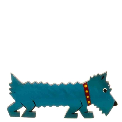 broche chien titane turquoise