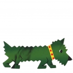 broche chien titane vert