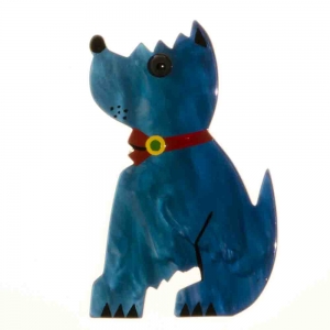 broche chien toy turquoise