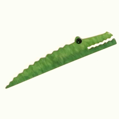 broche croco long vert
