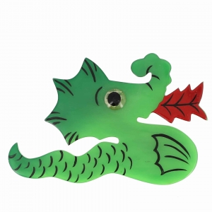 broche dragon vert