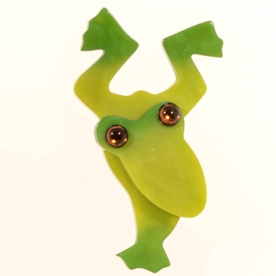 broche grenouille plongeante vert clair
