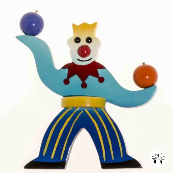 broche jongleur bleu