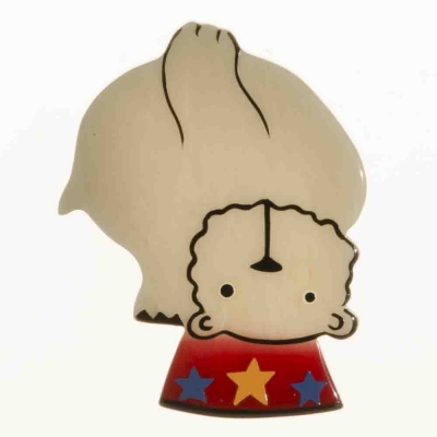 broche ours circus blanc