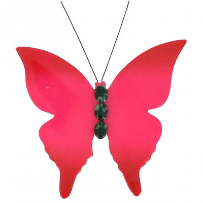 broche papillon antennes fuchsia
