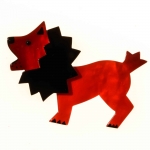 broche roi lion rouge