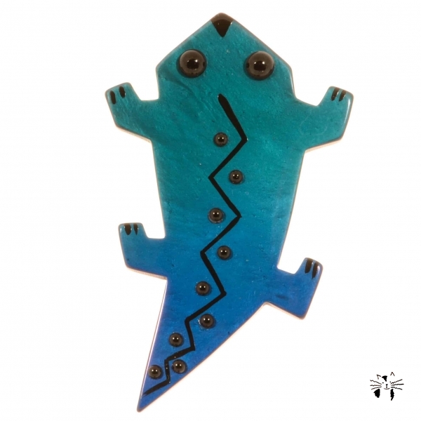 broche salamandre turquoise
