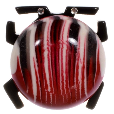 broche scarabee rouge