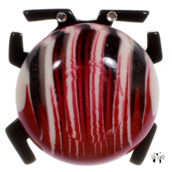 broche scarabee rouge