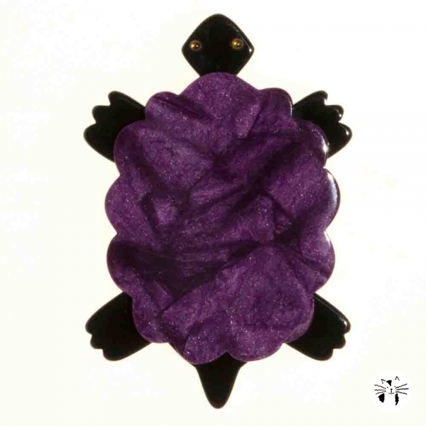 broche tortue violet