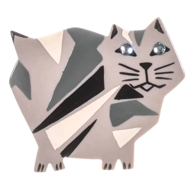 broches hors séries broche chat africain gris