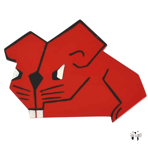 broches hors séries souris rectangle rouge