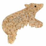 broche ours canada beige paillettes