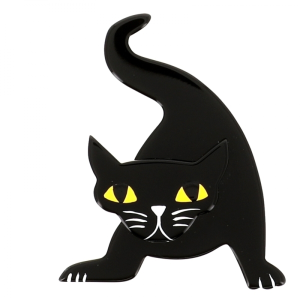 broche chat mephisto noir