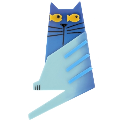 broche chat nono bleu