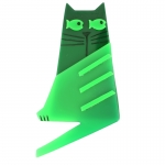 broche chat nono vert