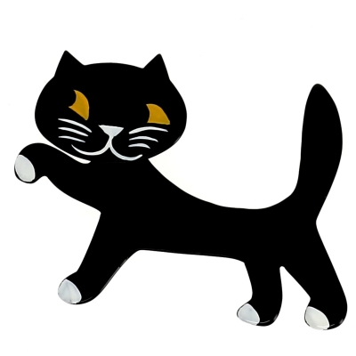 broche chat titi noir