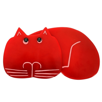 broche chat tommy rouge
