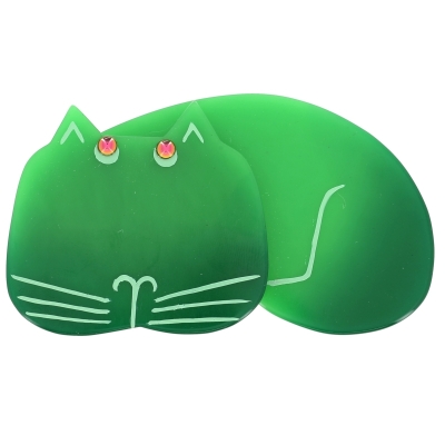 broche chat tommy vert