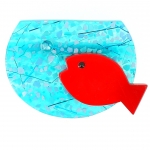Aquarium turquoise mosaique rouge