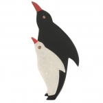 broche pingouin noir blanc brillant 1