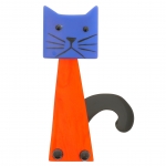 chat cafetiere orange bleu