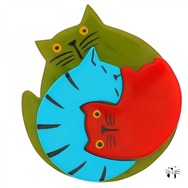 chat puzzle vert mousse turquoise rouge
