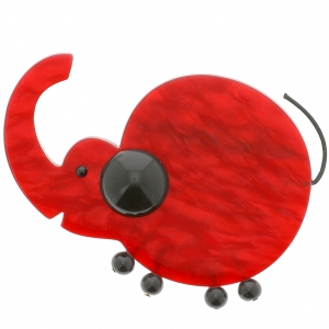 elephant rond rouge pommele