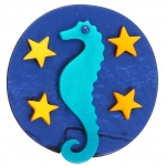 Hippocampe Lune turquoise et bleu