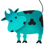 Vache Profil turquoise