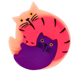 Chat Puzzle rose clair rose vif violet