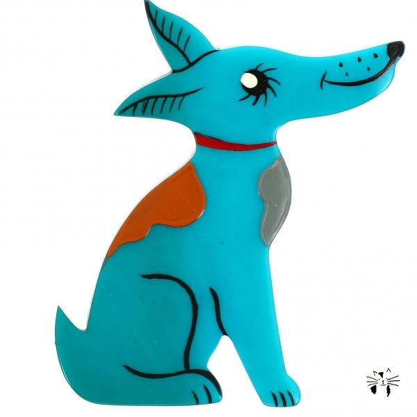 Chien Jack Russel turquoise