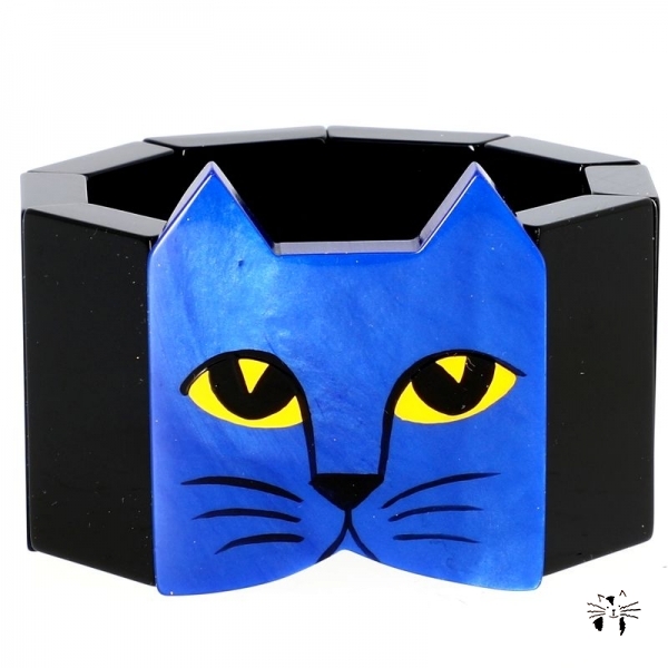 tete chat bleu noir