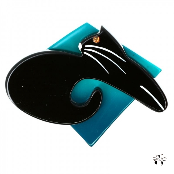 chat Coussin turquoise