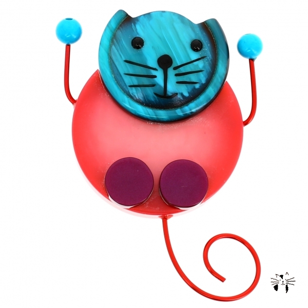chat pao rose et turquoise