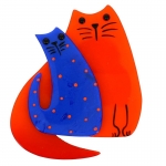 double chat orange et bleu