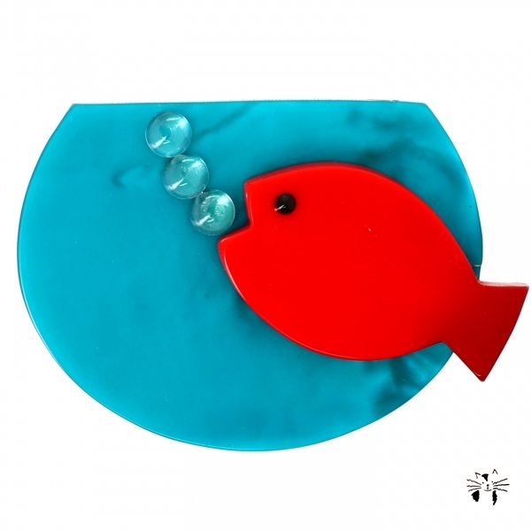 Aquarium rouge et turquoise