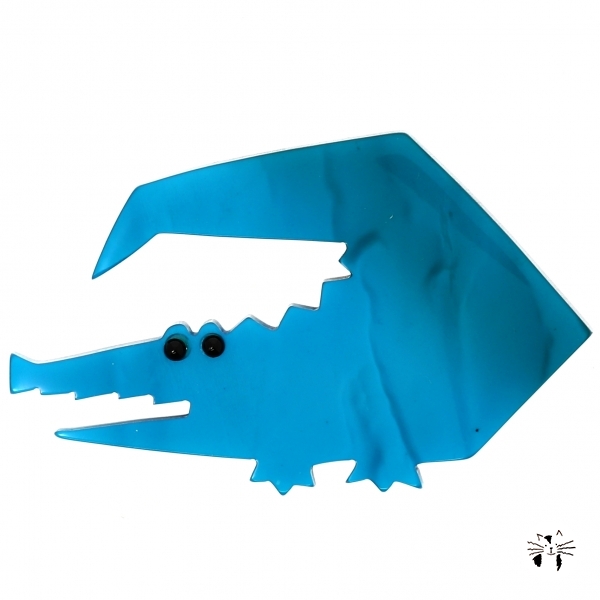 Crocodile trapeze turquoise bleu