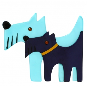 Double Chien ciel et marine